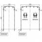 Tunnel de douche pour l'entrée des piscines avec 3 pommeaux de douche, en acier inoxydable.