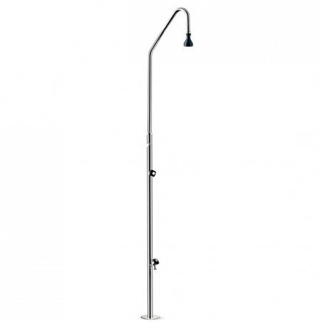  Pool shower with 1 shower head and stainless steel footwasher tap