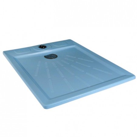 Piatto doccia rettangolare classico con ancoraggio Ø43, dimensioni 100 x 80 cm.