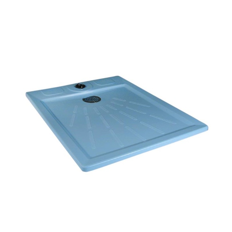 Piatto doccia rettangolare classico con ancoraggio Ø43, dimensioni 100 x 80 cm.