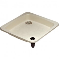 Plato de Ducha Cuadrado de 80 x 80 cm | Color Beige | Plato de Ducha Resistente para Piscinas