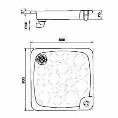 Plato de Ducha Cuadrado de 80 x 80 cm | Color Beige | Plato de Ducha Resistente para Piscinas