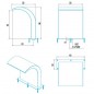 Cascada tipo cortina de agua para piscinas, ancho 350 mm, AISI-304