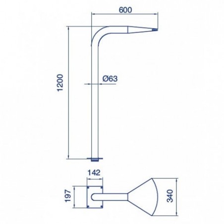 Rideau d'eau décoratif pour piscine de 1,2 m de haut et 340 mm de large