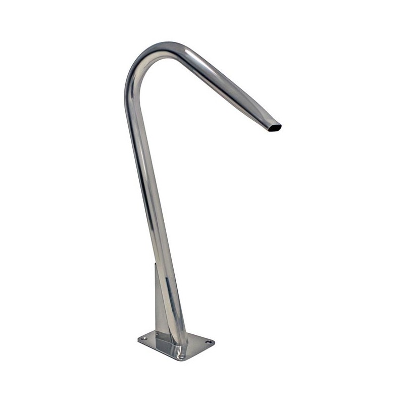 Residential pool water cannon in polished stainless steel.
