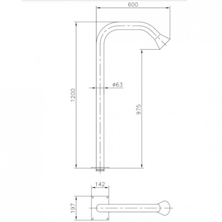 Canon à eau de piscine en acier inoxydable poli, hauteur 1,2 m