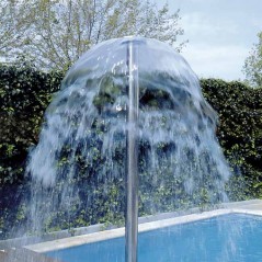  Inox water mushroom for pool Ø 285 mm in polished AISI-316 stainless steel.