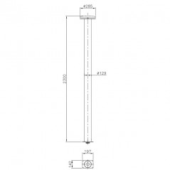  Inox water mushroom for pool Ø 285 mm in polished AISI-316 stainless steel.