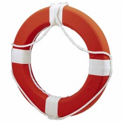 Plastic lifebuoy for swimming pools