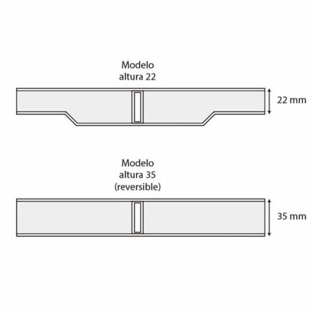 Grille modulaire au design transversal, hauteur 22 mm, largeur 195 mm, blanche (1 unité)