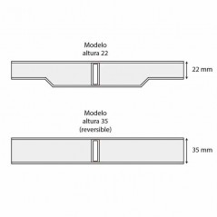 Rejilla modular de diseño transversal, alto 22 mm, ancho 245 mm, blanco (1 UD)