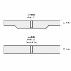 Grille modulaire au design transversal, hauteur 22 mm, largeur 295 mm, blanc (1 unité)