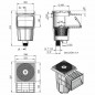 15-Liter-Poolskimmer | Standardeinlass mit quadratischem Schnappdeckel | Geeignet für Betonpools