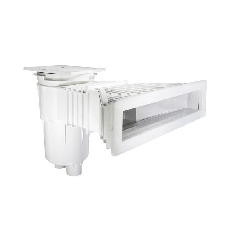 Skimmer blanc 17,5 litres bouche standard et couvercle circulaire pour Piscine Liner et béton