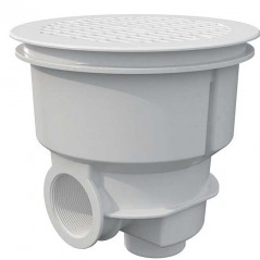 Ralo Norm com grelha plana para piscinas de concreto, branco