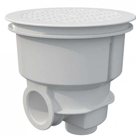  Norm drain with antivortex grate for concrete pools, white