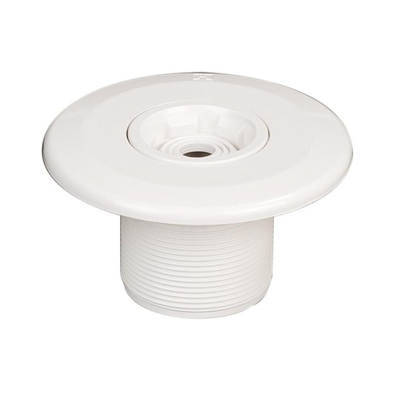 Bico de descarga multifluxo com rosca externa de 2" e rosca interna de Ø 50 mm, branco.