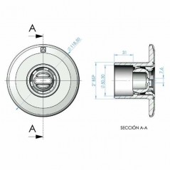Bocchetta Norm per piscine in cemento realizzata in ABS bianco con trattamento UV.