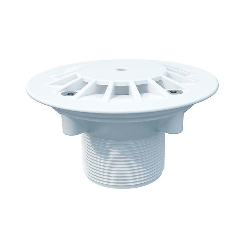 Boquilla de fondo para piscina de hormigón con rosca exterior 2" y Ø interior 50 mm.