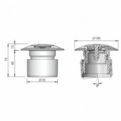 Buse de fond oscillante pour piscines en béton