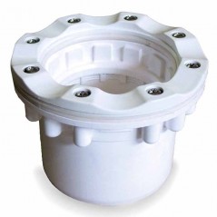 Suction nozzle for overflow channel with liner.