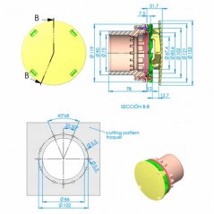  Suction nozzle for overflow channel with liner.