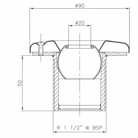 Auslaufdüse aus Edelstahl, Ø 20 - Länge 50 mm