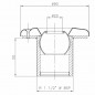 Ugello di scarico in acciaio inox, Ø 20 - Lunghezza 50 mm Ugello di scarico in acciaio inox, Ø 20 - Lunghezza 50 mm