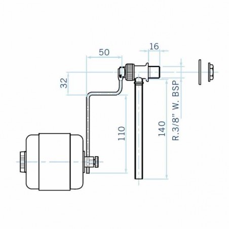 Válvula de controle de nível do skimmer | Aço inoxidável | Alta qualidade | Para piscinas de concreto