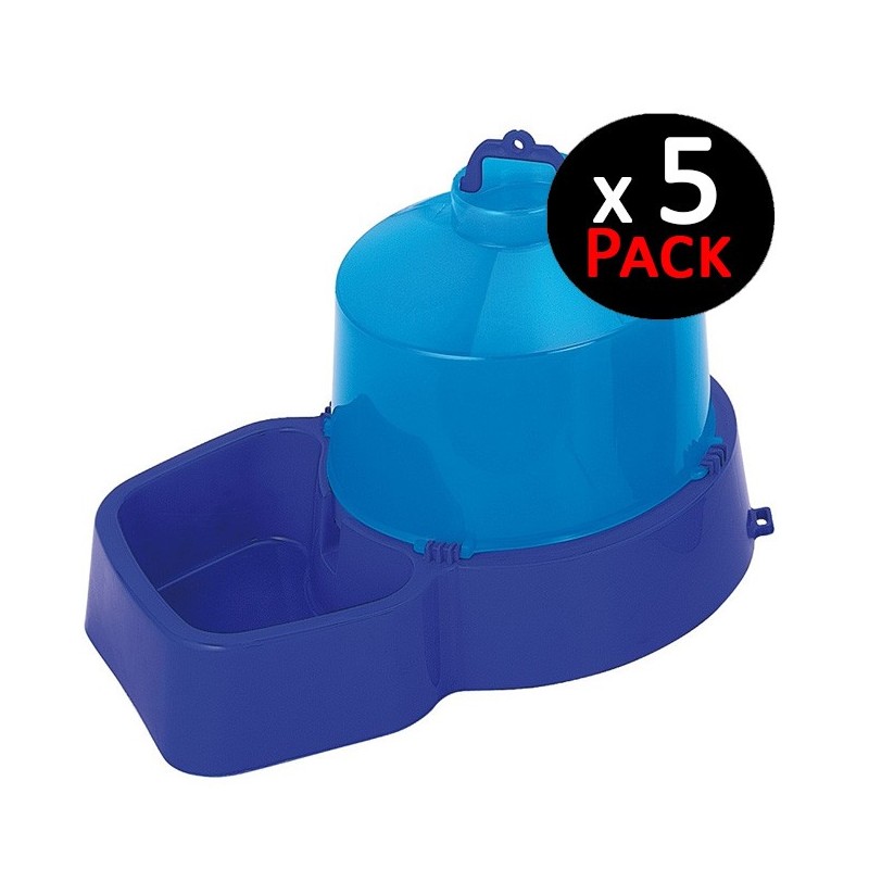 5 x Abreuvoir pour Chiens, Chats et Animaux en plastique 5 litres, 37x25x25 cm