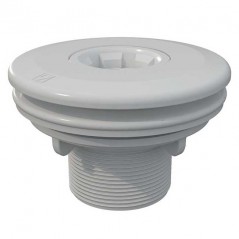 Norm nozzle for prefabricated pools, external connection male thread 2", white color