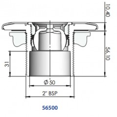 Buse standard pour piscines préfabriquées, raccordement extérieur filetage mâle 2'' blanche