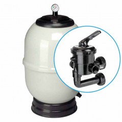 Pool treatment filter 1½" outlets, with bayonet valve
