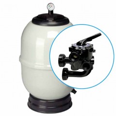 Pompe de filtration pour piscine Aster Ø 900 mm | Sorties 2,5'' | Vanne de sélection à vis | Piscine