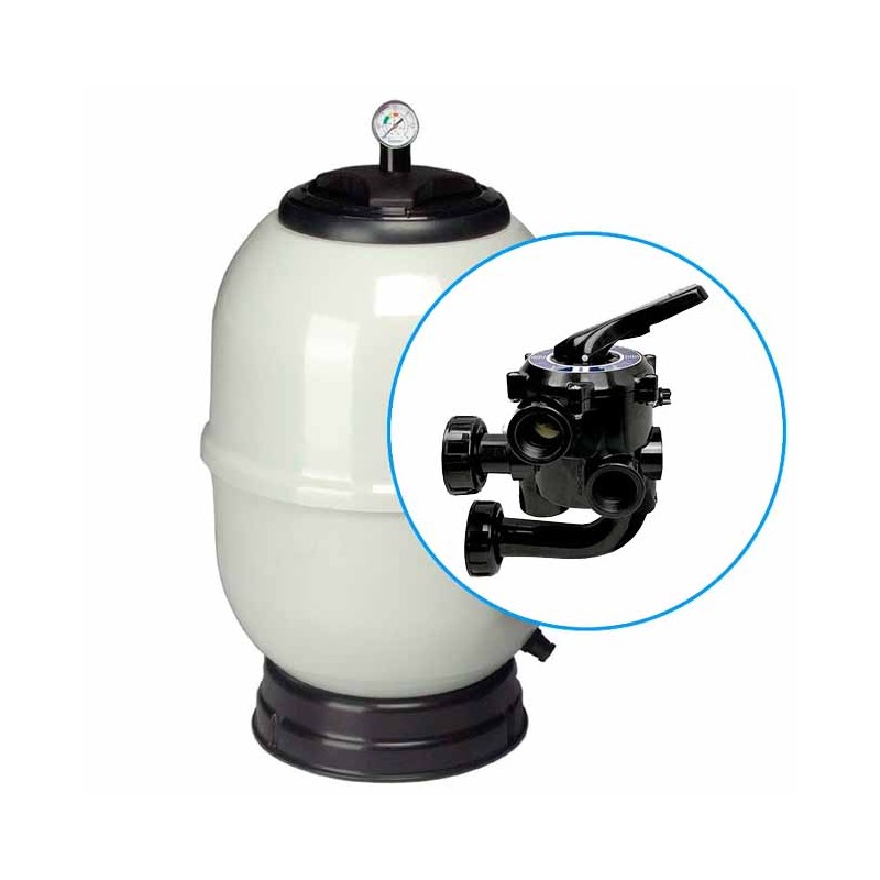 Filtro per piscina Aster Ø 900 mm - uscite 2½'', valvola con viti	
