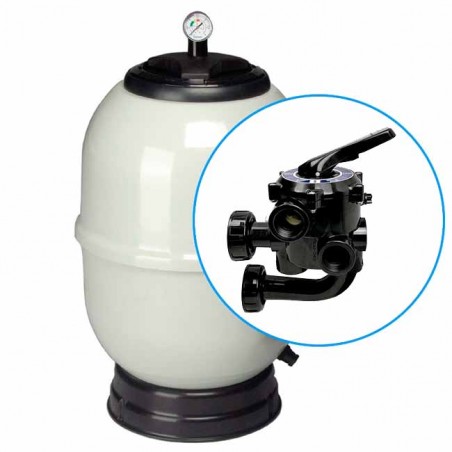 Filtro de piscina Aster Ø 900 mm | Saídas de 2,5" | Válvula de parafuso | Piscina
