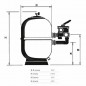 Filtro Depuradora Piscina Aster Ø 900 mm | Salidas 2½'' | Válvula selectora con Tornillos | Piscina