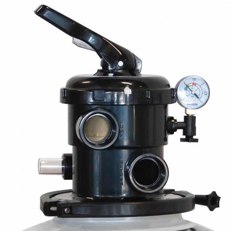 Filtro per piscina Millennium, Ø 380 mm - uscite 1½'', valvola selettrice superiore inclusa.