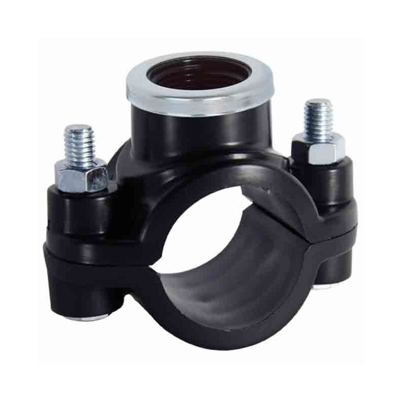 Reinforced irrigation collar for polyethylene pipes