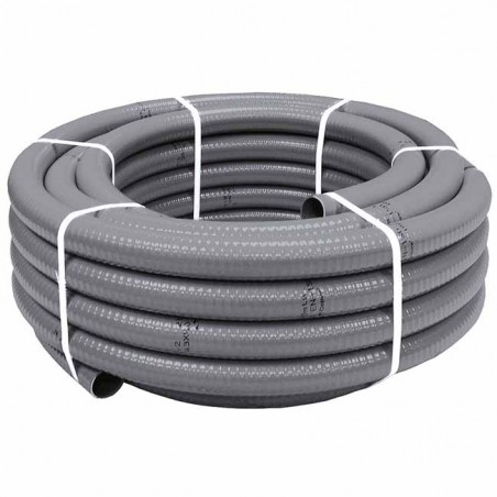 Tuyau hydrotube PVC souple gris Ø 16 mm - Rouleau 50 mètres, recommandé pour la piscine