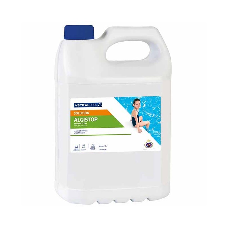 Anti-algues concentré 5 litres à action rapide pour les traitements de récupération de piscines Anti-algues concentré 5 litres à action rapide pour les traitements de récupération de piscines