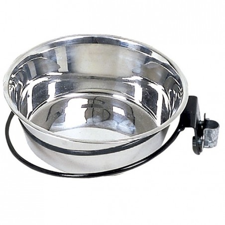  1.75 L dog feeder, stainless steel 21 x 22 x 7 cm, with wall bracket