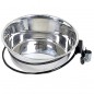  1.75 L dog feeder, stainless steel 21 x 22 x 7 cm, with wall bracket