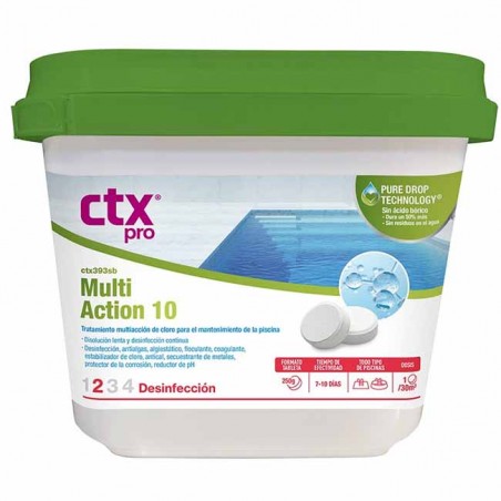Comprimidos de Cloro Multi-Ação Sem Bórico 250g CTX-393SB | 4 kg | 5 Ações | Tratamento Completo