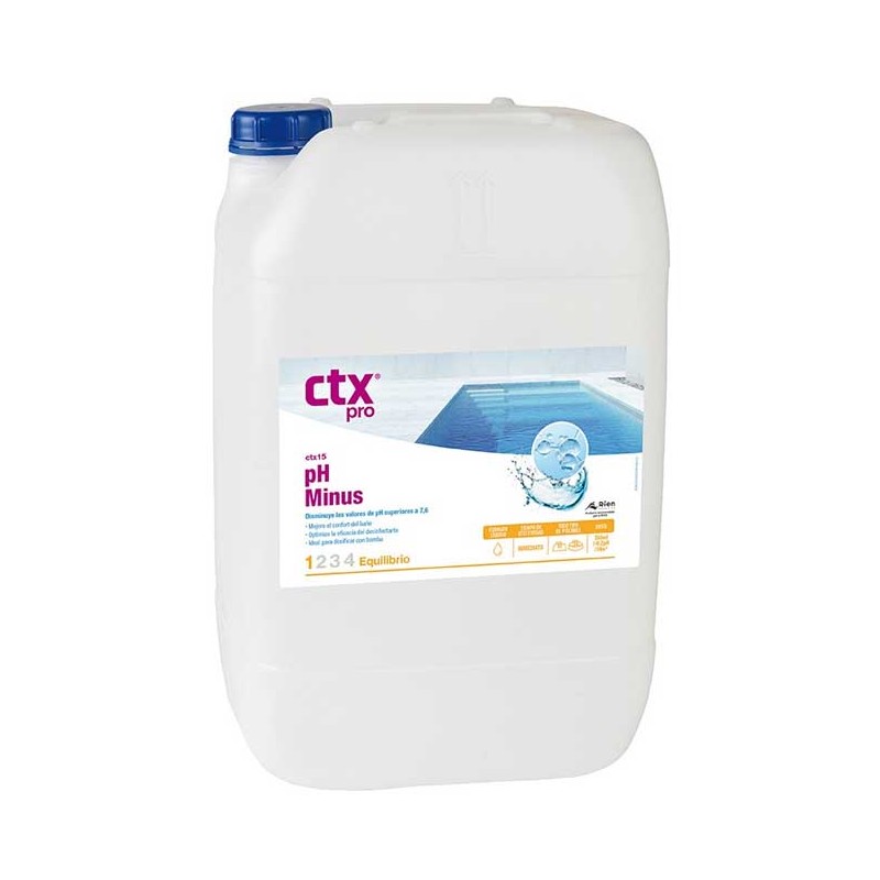 Réducteur de pH liquide CTX-15, 10 Litres pour la piscine