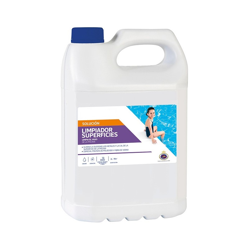 Reiniger für Pooloberflächen aus Polyester und Fasern, 5 Liter.