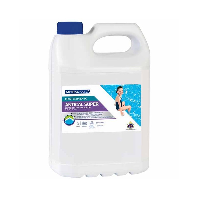 Super limescale remover that prevents limescale buildup and deposits in the pool, 5 liters.