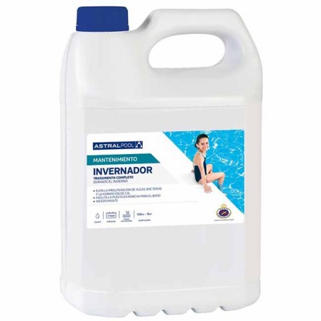  Liquid invernador for the maintenance of the water in uncovered swimming pools during the winter period, 5 litres.