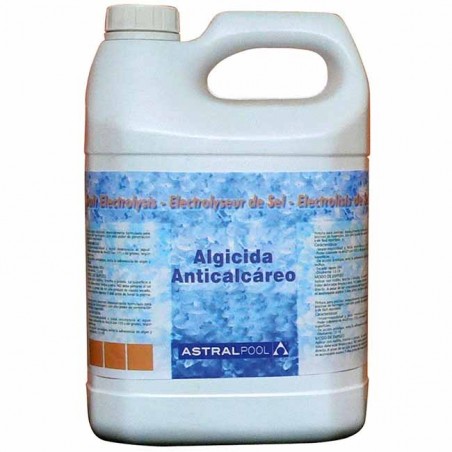 Algicide et Anticalcaire spécial pour la piscine avec électrolyse au sel, 5 L
