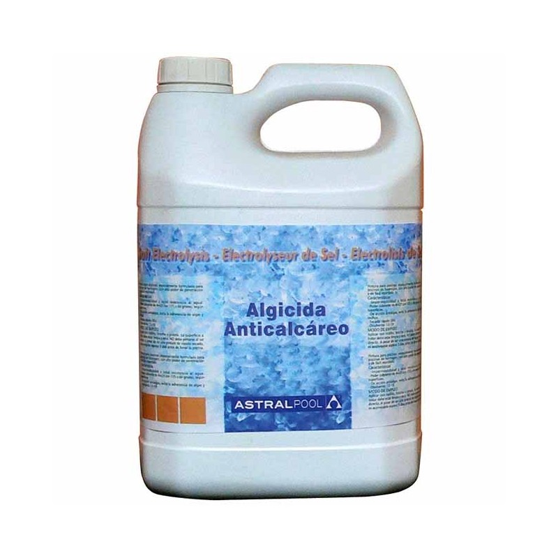 Algicida especial e removedor de calcário para eletrólise de sal, 5 L.